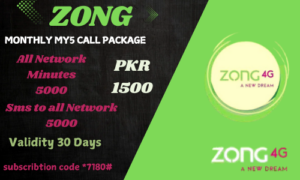 Zong Monthly My5 Call Package, zong message package, zong call packages, Zong packages, zong monthly sms package, Zong packages code