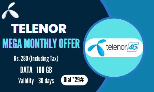 Telenor Mega Monthly Offer, telenor internet packages, telenor internet packages 30 days, telenor internet packages code monthly