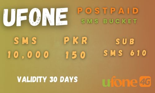 Ufone Postpaid SMS Bucket, ufone packages, ufone packages for sms, ufone monthly sms package, ufone monthly sms package code