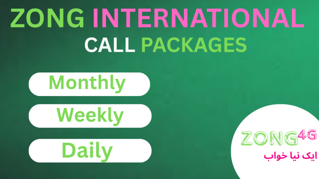 zong International Roaming, zong International Roaming bundles, Zong International packages,